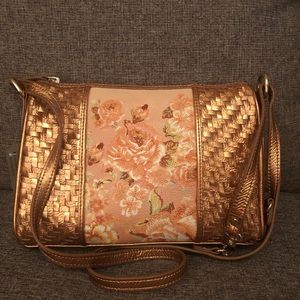 Sharif Metallic Floral Handbag